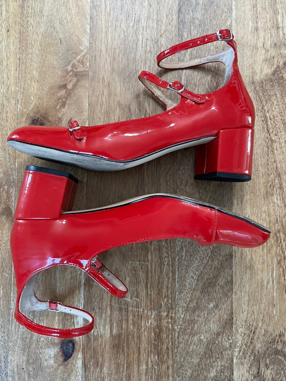 Steve Madden Sabrina Red Patent Strap Heels